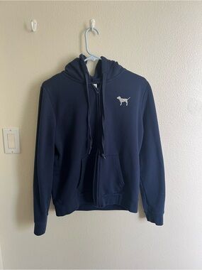 PINK Victoria's Secret Navy Fleece Hooded Sweatshirt